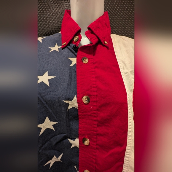 American Summer American Flag Themed Button Up Shirt - Picture 3 of 15